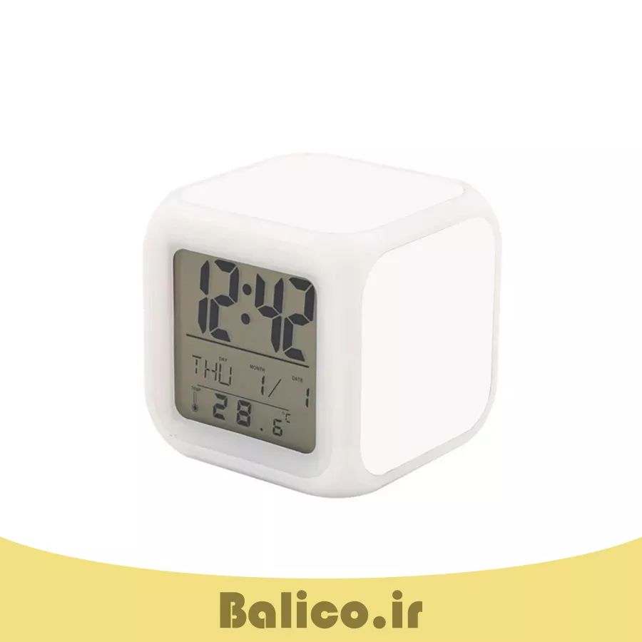 ساعت رومیزی دیجیتال هفت رنگ بالیکو مدل مکعب