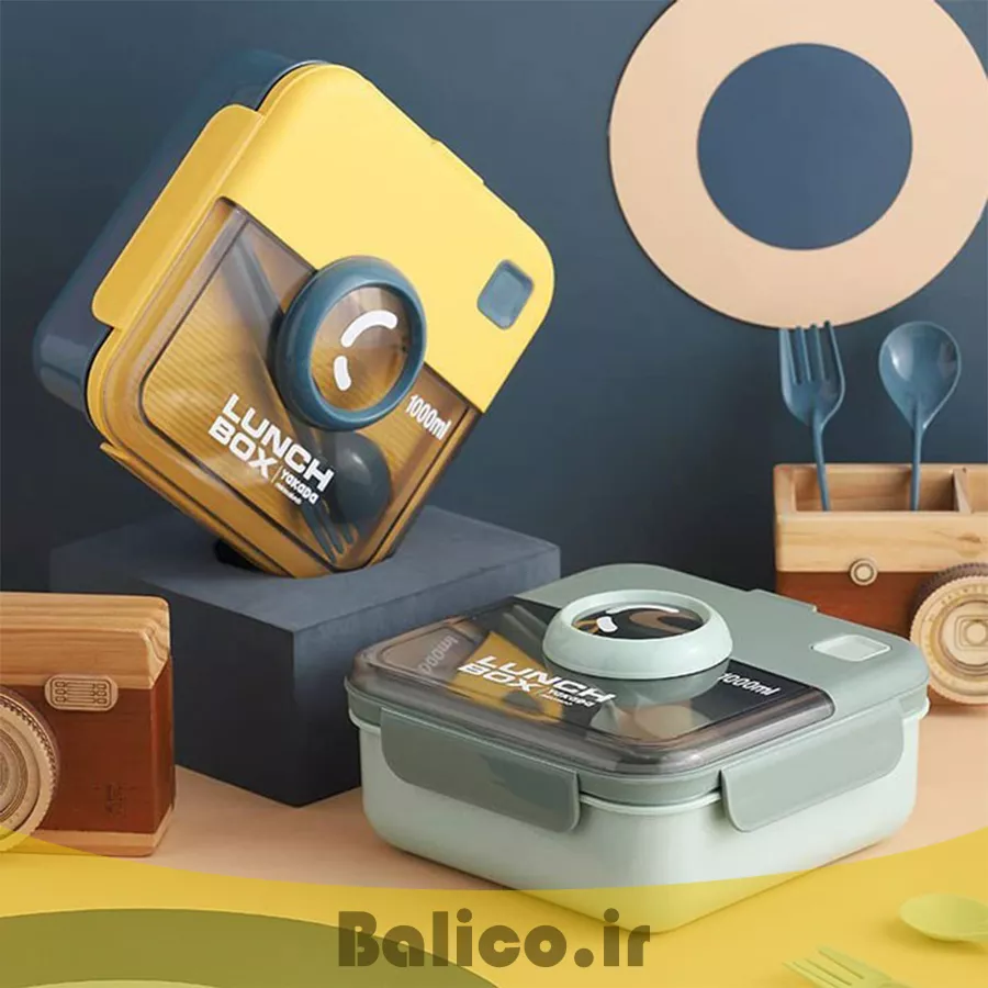 لانچ باکس و ظرف غذا یاکادا ظرفیت 1000 میل طرح دوربین