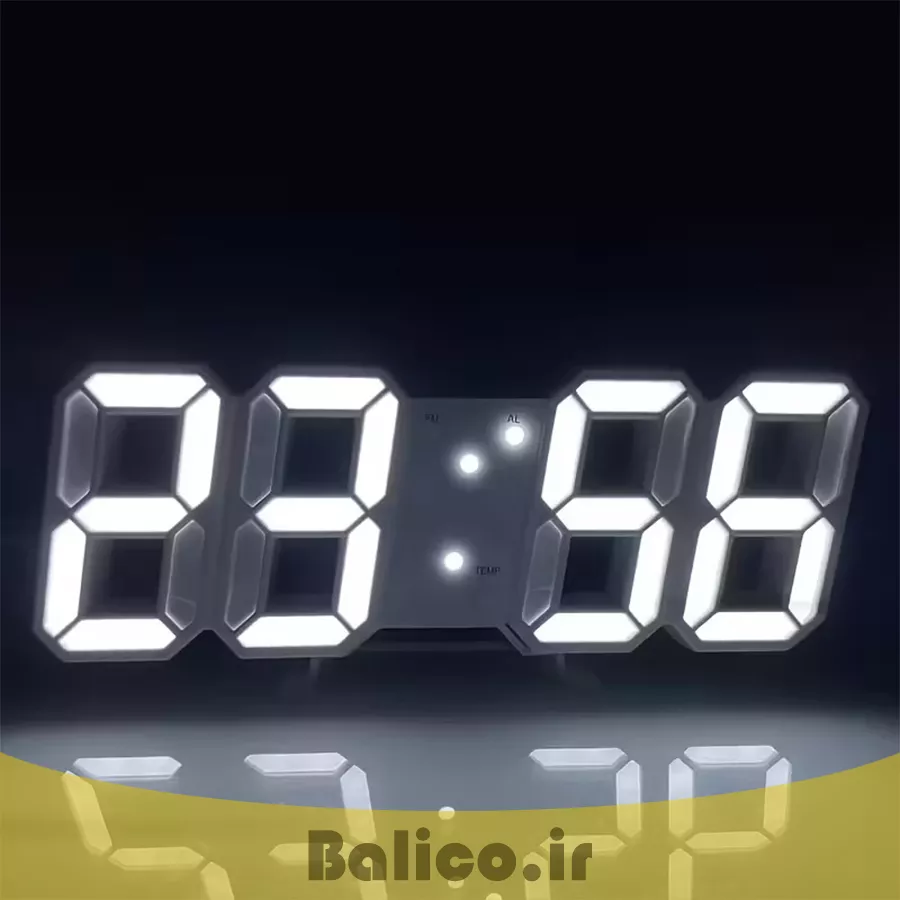 ساعت رومیزی دیجیتال بالیکو طرح سه بعدی 3D LED Clock دارای زنگ بیداری تاریخ و دمای محیط