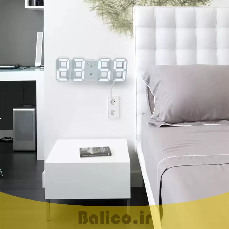 ساعت رومیزی دیجیتال بالیکو نصب شده بروی دیوار
