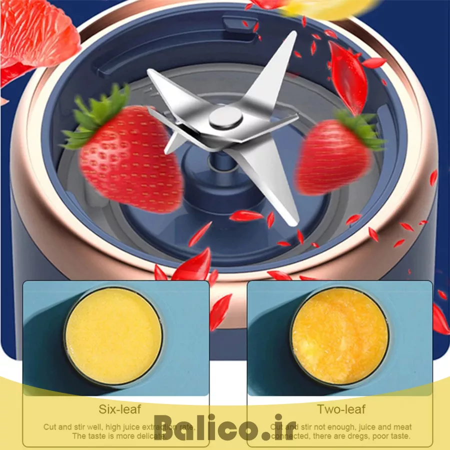 مخلوط کن شارژی قابل حمل مدل SMALL PORTABLE JUICER دو کاپ با ظرفیت 400 میلی لیتر