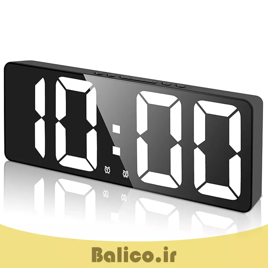 ساعت رومیزی دیجیتال بالیکو مدل LED DIGITAL CLOCK دارای سنسور صدا نمایش تاریخ دماسنج و دو زمان زنگ بیداری