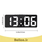ساعت رومیزی دیجیتال بالیکو مدل LED DIGITAL CLOCK دارای سنسور صدا نمایش تاریخ دماسنج و دو زمان زنگ بیداری