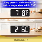 ساعت رومیزی دیجیتال بالیکو مدل LED DIGITAL CLOCK دارای سنسور صدا نمایش تاریخ دماسنج و دو زمان زنگ بیداری