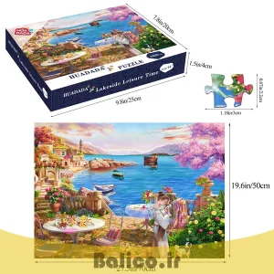 پازل 1000 تکه برند HUA DADA طرح Lakeside Leisure Time