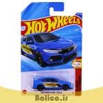 ماکت ماشین هات ویلز مدل هوندا 2018 HONDA CIVIC TYPE R سری THEN AND NOW آبی