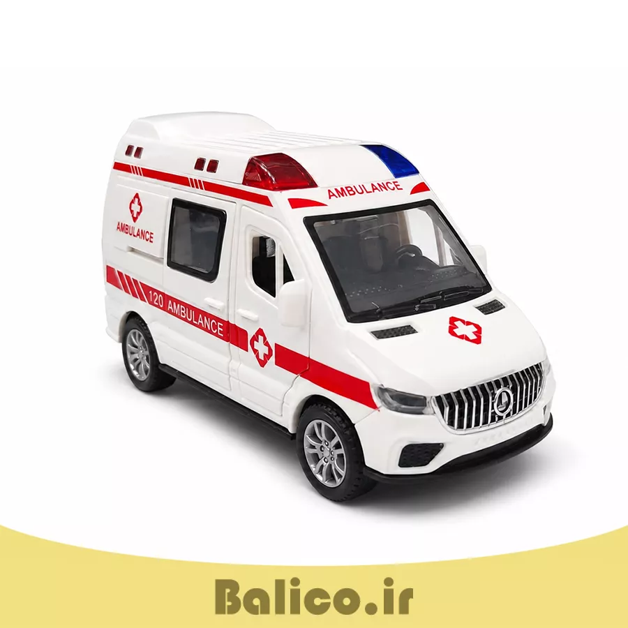 ماشین بازی مدل آمبولانس موزیکال چراغدار